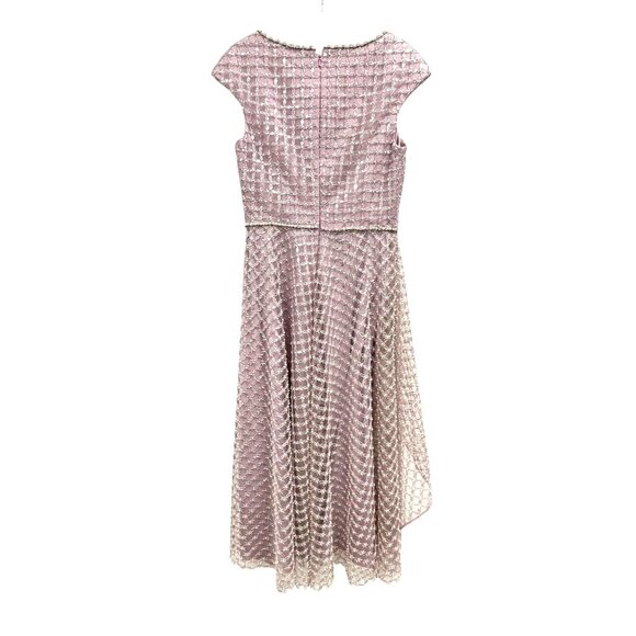 Theia Couture $795 Pink Midi Dress Pearl Crystal Embellished Formal Size 4 NWT - Picture 6 of 7